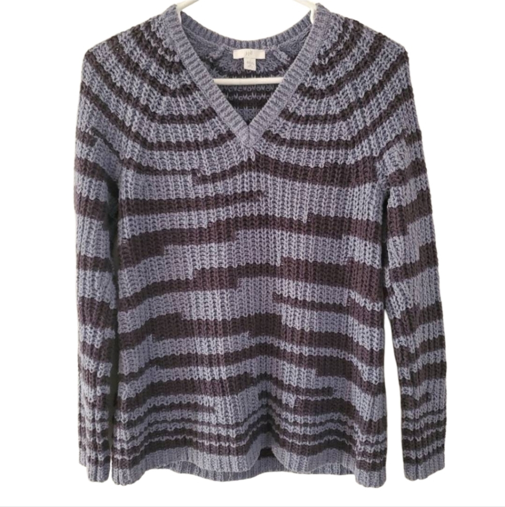 J.Jill Blue Chunky Knit Sweater Women's Size XS Petite 100% Cotton